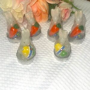 Rare Vintage Large 3”  Rabbit Bunny Easter Candles New Easter